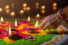 Diwali lamps and festive decorations